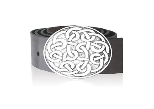 Image 1 of Celtic Endless Knotwork Oval Stylish Pewter Kilt Belt Buckle