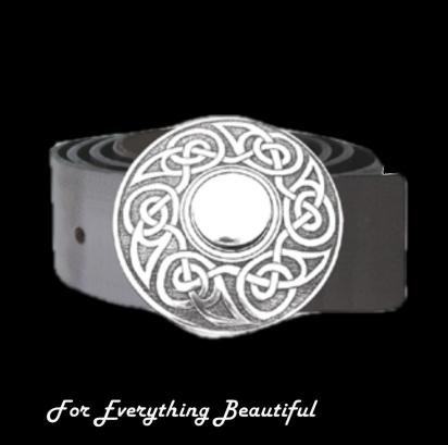 Image 0 of Celtic Knotwork Dome Round Stylish Pewter Kilt Belt Buckle