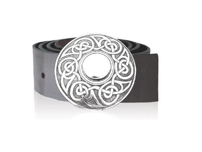 Image 1 of Celtic Knotwork Dome Round Stylish Pewter Kilt Belt Buckle