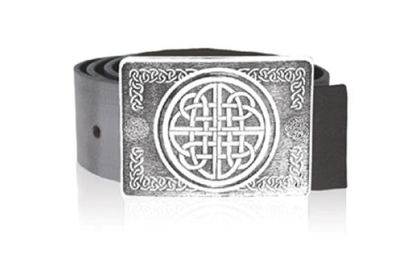 Image 1 of Celtic Infinite Knotwork Rectangular Stylish Pewter Kilt Belt Buckle