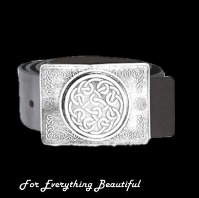 Image 0 of Celtic Forever Knotwork Rectangular Stylish Pewter Kilt Belt Buckle