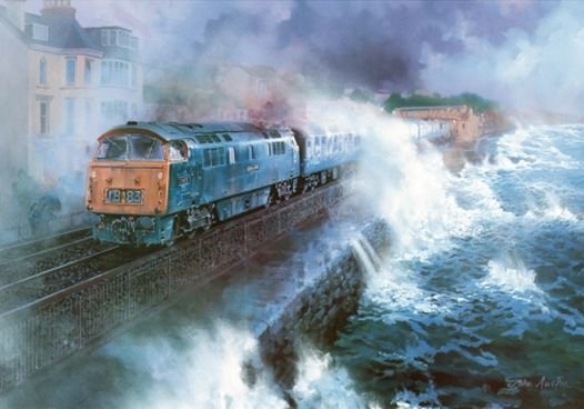 Image 1 of Western Storm Train Themed Millenium Wooden Jigsaw Puzzle 1000 Pieces