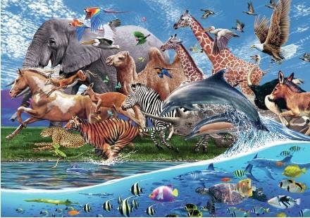 Image 1 of Migration Animal Themed Maxi Wooden Jigsaw Puzzle 250 Pieces