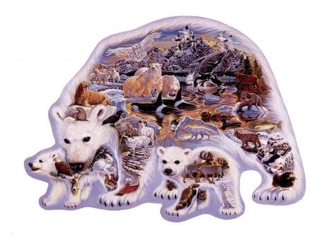 Image 1 of Land Of The Polar Bear Animal Themed Wentworth Wooden Jigsaw Puzzle