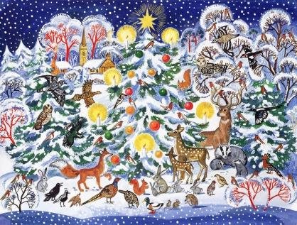 Image 1 of Christmas Tree Animal Themed Maxi Wooden Jigsaw Puzzle 250 Pieces