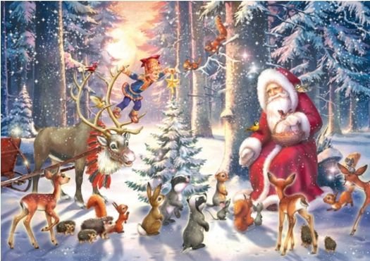 Image 1 of Christmas In The Forest Themed Millenium Wooden Jigsaw Puzzle 1000 Pieces