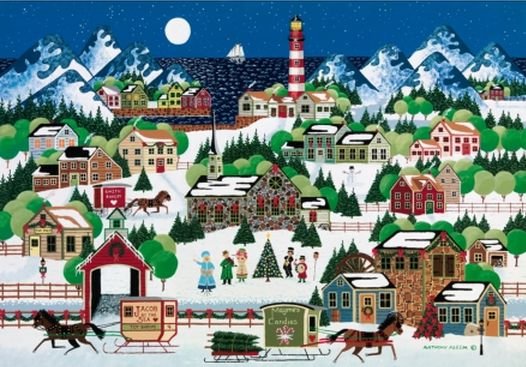 Image 1 of Tannenbaum Carolers Christmas Themed Millenium Wooden Jigsaw Puzzle 1000 Pieces