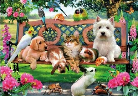 Image 1 of Pets In The Park Animal Themed Magnum Wooden Jigsaw Puzzle 750 Pieces
