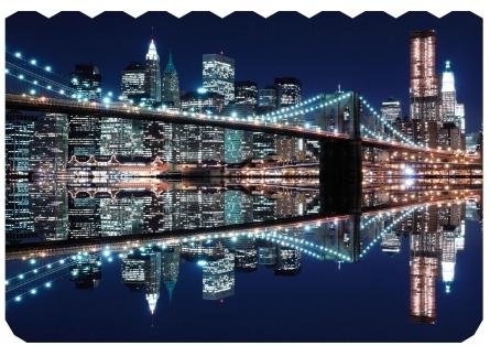 Image 1 of New York City At Night Location Theme Millenium Wooden Jigsaw Puzzle 1000 Pieces