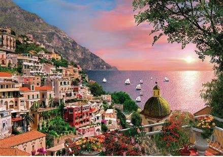 Image 1 of Positano Italy Location Themed Mega Wooden Jigsaw Puzzle 500 Pieces 