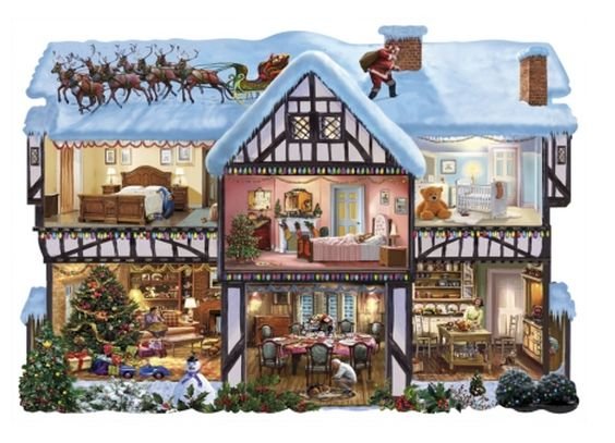 Image 1 of The Night Before Christmas Themed Maestro Wooden Jigsaw Puzzle 300 Pieces 