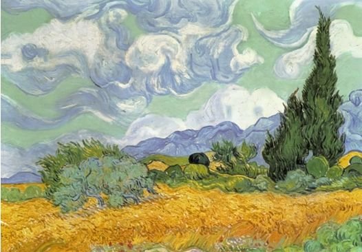 Image 1 of Wheat Field With Cypresses Fine Art Maxi Wooden Jigsaw Puzzle 250 Pieces 