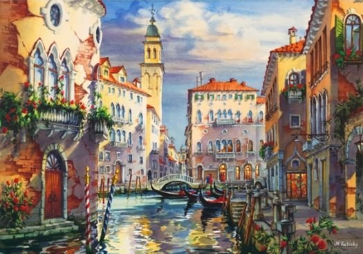 Image 1 of Venice Before Sunset Fine Art Themed Millenium Wooden Jigsaw Puzzle 1000 Pieces