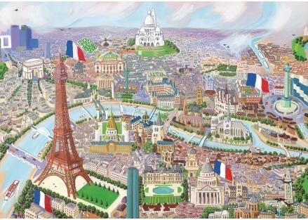 Image 1 of Paris City France Location Themed Magnum Wooden Jigsaw Puzzle 750 Pieces