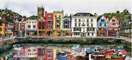 Image 1 of Dartmouth Devon Location Themed Mega Wooden Jigsaw Puzzle 500 Pieces