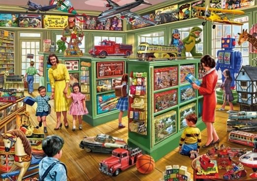 Image 1 of Toy Shop Nostalgia Themed Mega Wooden Jigsaw Puzzle 500 Pieces