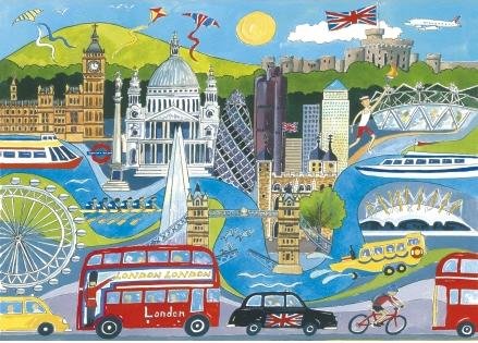 Image 1 of Landmarks Of London Location Themed Mega Wooden Jigsaw Puzzle 500 Pieces 