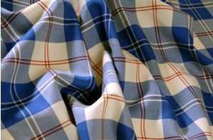 Image 1 of Torridon Royal Blue Bruichheath Dancing Tartan Wool Fabric 13oz Mediumweight