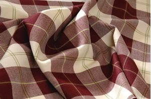 Image 1 of Torridon Burgundy Bruichheath Dancing Tartan Wool Fabric 13oz Mediumweight