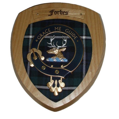 Image 2 of Forbes Clan Crest Tartan 7 x 8 Woodcarver Wooden Wall Plaque 