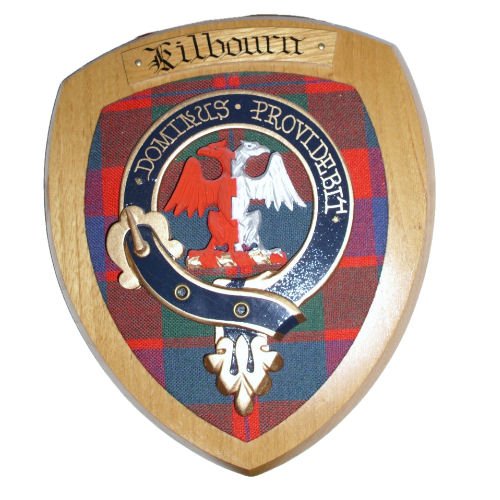Image 2 of Kilbourn Clan Crest Tartan 7 x 8 Woodcarver Wooden Wall Plaque 