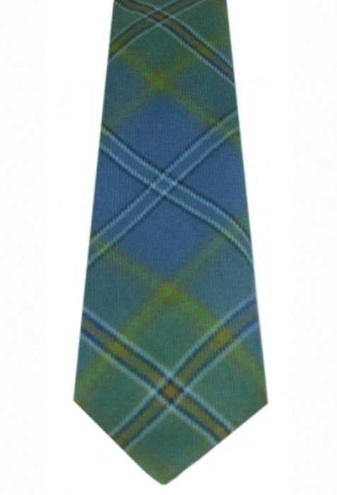 Image 1 of All Ireland Blue Irish Tartan Lightweight Wool Straight Mens Neck Tie   