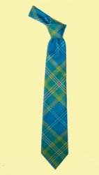 All Ireland Blue Irish Tartan Lightweight Wool Straight Mens Neck Tie   