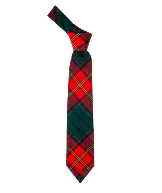 Image 1 of Ulster Irish Red Tartan Lightweight Wool Straight Mens Neck Tie