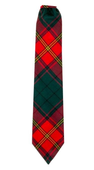 Image 3 of Ulster Irish Red Tartan Lightweight Wool Straight Mens Neck Tie