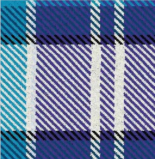 Image 4 of Blue Arisaid Hebridean Dalgliesh Dancing Tartan Wool Fabric 11oz Lightweight