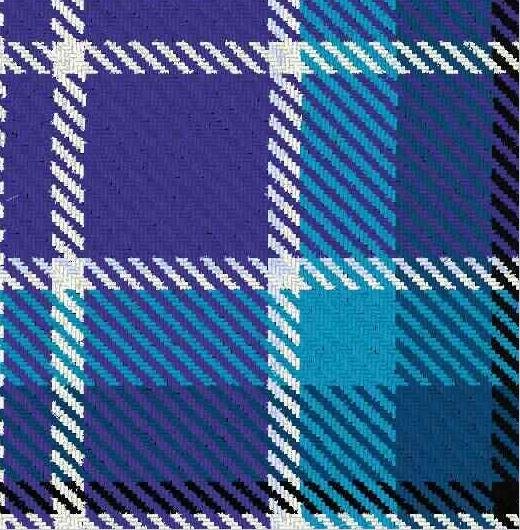 Image 5 of Blue Arisaid Hebridean Dalgliesh Dancing Tartan Wool Fabric 11oz Lightweight