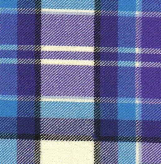 Image 2 of Hebridean Arisaid Blue Dalgliesh Dancing Tartan Wool Fabric 11oz Lightweight