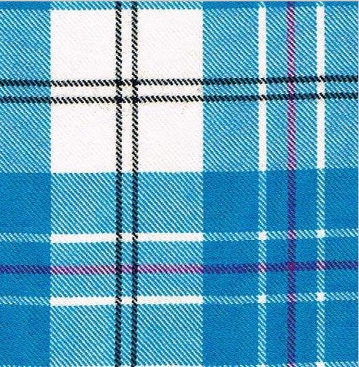 Image 4 of MacPherson Turquoise Dalgliesh Dancing Tartan Wool Fabric 11oz Lightweight