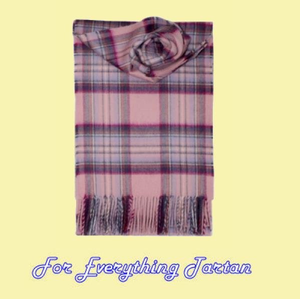 Image 0 of Stewart Pink Tartan Cashmere Fringed Scarf