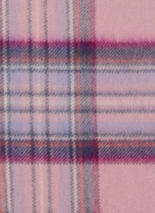 Image 2 of Stewart Pink Tartan Cashmere Fringed Scarf