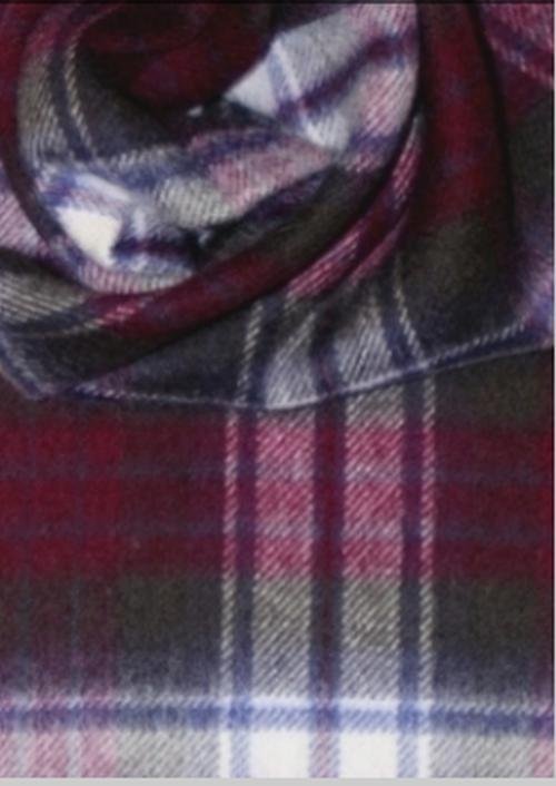 Image 3 of MacDuff Dress Weathered Tartan Cashmere Fringed Scarf