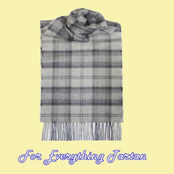 Image 0 of Lindsay Grey Tartan Cashmere Fringed Scarf