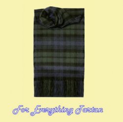 Black Watch Modern Tartan Cashmere Fringed Scarf