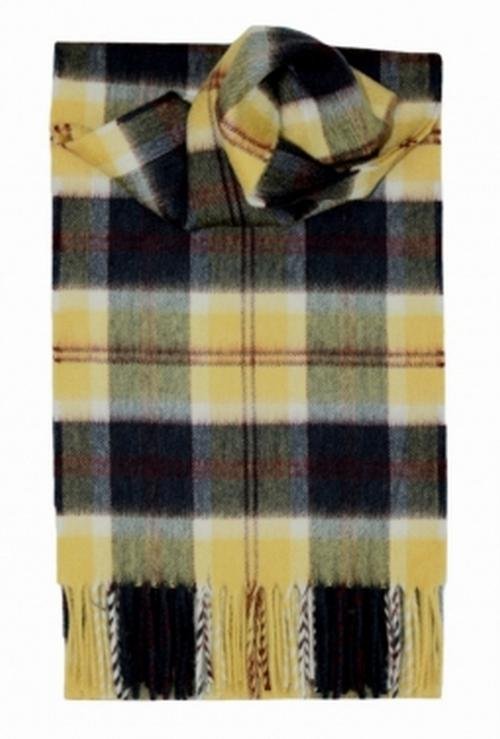 Image 1 of Bannockbane Honey Tartan Cashmere Fringed Scarf