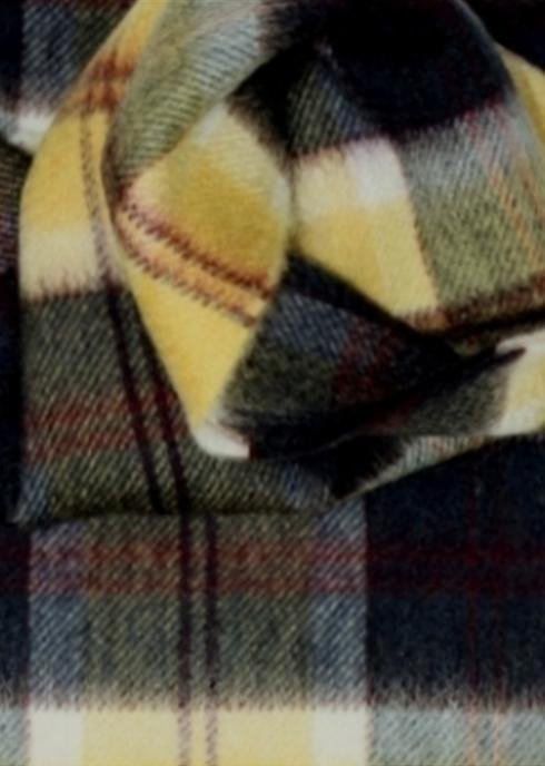 Image 3 of Bannockbane Honey Tartan Cashmere Fringed Scarf