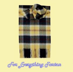 Bannockbane Honey Tartan Cashmere Fringed Scarf