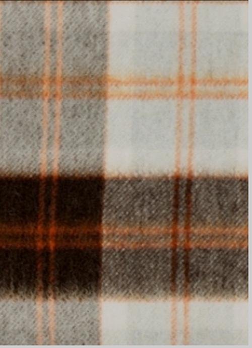 Image 2 of Bannockbane Grey Tartan Cashmere Fringed Scarf