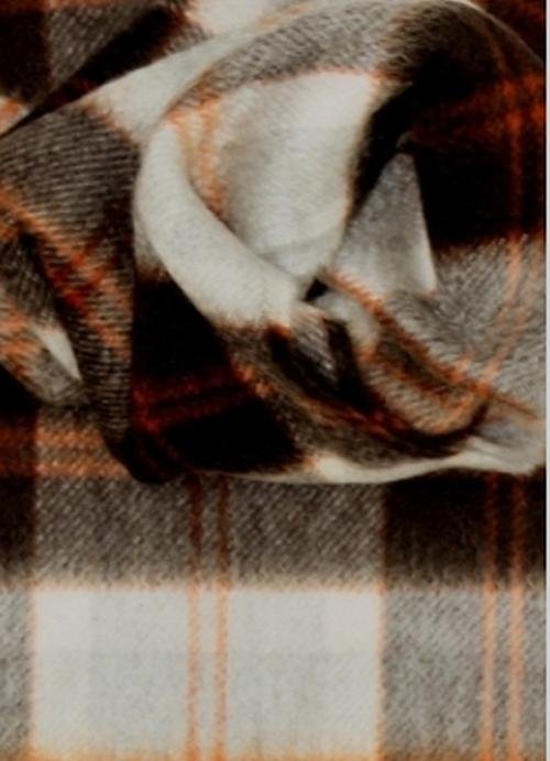 Image 3 of Bannockbane Grey Tartan Cashmere Fringed Scarf