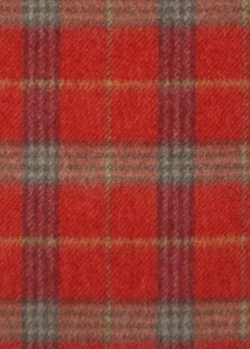 Image 2 of Red Check Luxury Tartan Cashmere Fringed Scarf