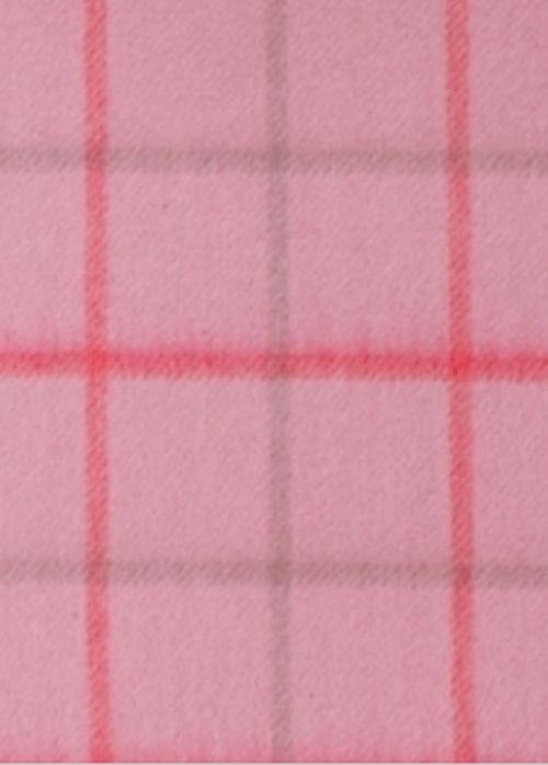 Image 2 of Pale Pink Windowpane Luxury Tartan Cashmere Fringed Scarf