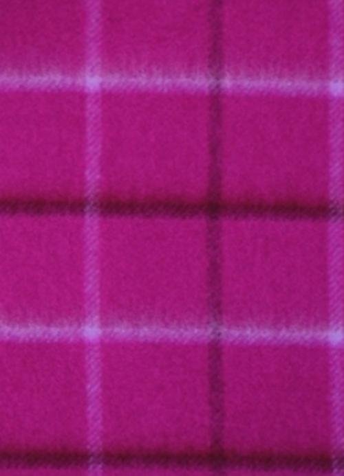 Image 2 of Bright Purple Windowpane Luxury Tartan Cashmere Fringed Scarf