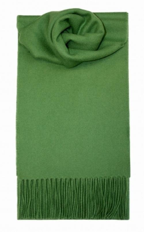Image 1 of Apple Green Solid Lambswool Fringed Scarf