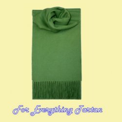 Apple Green Solid Lambswool Fringed Scarf