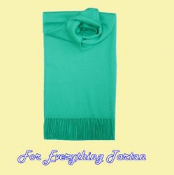 Aqua Turquoise Solid Lambswool Fringed Scarf