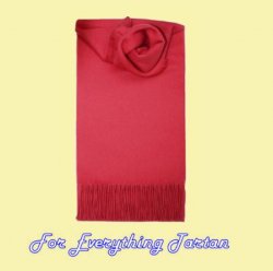 Bright Pink Solid Lambswool Fringed Scarf
